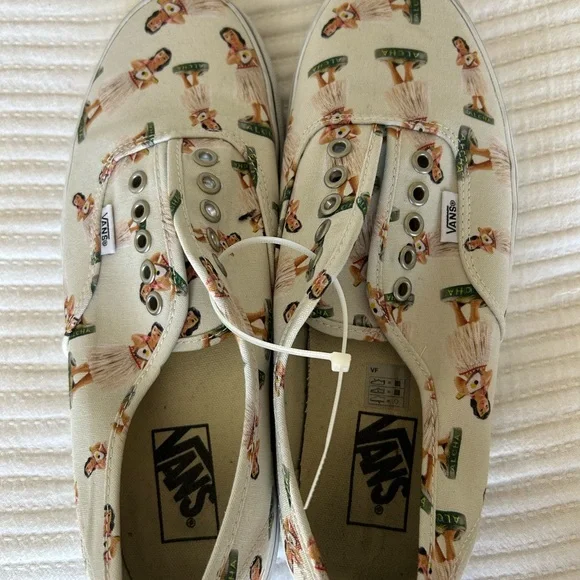 Vans Cream Hula Dancer Print Sneakers M9.5 W11 - Picture 2 of 4